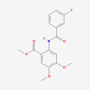 molecular formula C17H16FNO5 B5783232 methyl 2-[(3-fluorobenzoyl)amino]-4,5-dimethoxybenzoate 