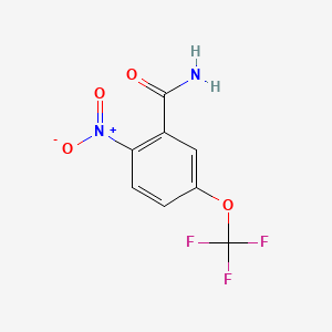 molecular formula C8H5F3N2O4 B578324 2-硝基-5-(三氟甲氧基)苯甲酰胺 CAS No. 1373232-62-2