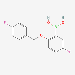 molecular formula C13H11BF2O3 B578326 5-Fluoro-2-(4-fluorophenylmethoxy)phenylboronic acid CAS No. 1256355-74-4