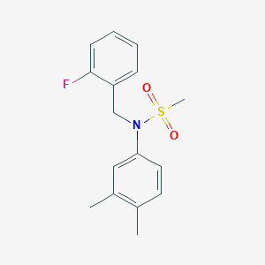 molecular formula C16H18FNO2S B5783275 N-(3,4-dimethylphenyl)-N-(2-fluorobenzyl)methanesulfonamide 
