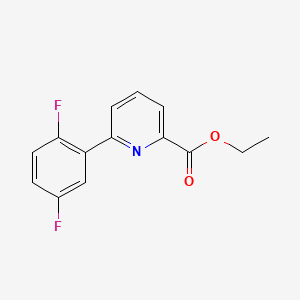 molecular formula C14H11F2NO2 B578330 6-(2,5-二氟苯基)吡啶酸乙酯 CAS No. 1330750-30-5