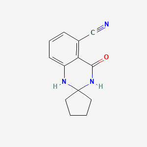 molecular formula C13H13N3O B578331 4-氧代螺[1,2,3,4-四氢喹唑啉-2,1'-环戊烷]-5-腈 CAS No. 1272756-16-7