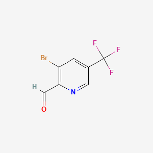 molecular formula C7H3BrF3NO B578336 3-Bromo-5-(trifluoromethyl)picolinaldehyde CAS No. 1227601-42-4