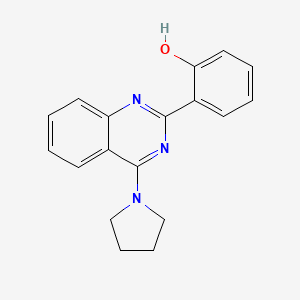 molecular formula C18H17N3O B5783360 2-[4-(1-pyrrolidinyl)-2-quinazolinyl]phenol 
