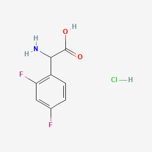 molecular formula C8H8ClF2NO2 B578340 2-氨基-2-(2,4-二氟苯基)乙酸盐酸盐 CAS No. 1374651-47-4