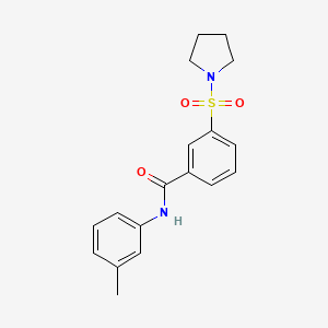 molecular formula C18H20N2O3S B5783406 N-(3-methylphenyl)-3-(1-pyrrolidinylsulfonyl)benzamide 