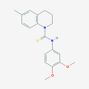 molecular formula C19H22N2O2S B5783409 N-(3,4-dimethoxyphenyl)-6-methyl-3,4-dihydro-1(2H)-quinolinecarbothioamide 