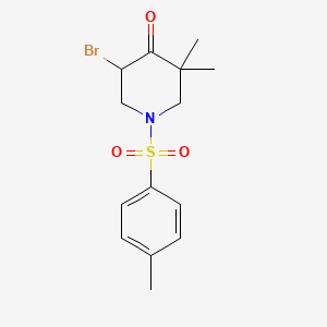 molecular formula C14H18BrNO3S B578341 5-Bromo-3,3-dimethyl-1-tosylpiperidin-4-one CAS No. 1247885-06-8