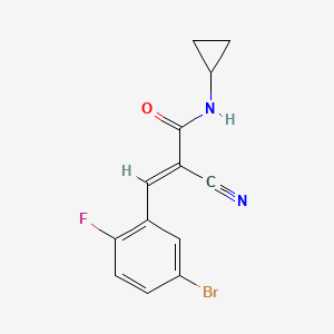 molecular formula C13H10BrFN2O B5783442 3-(5-bromo-2-fluorophenyl)-2-cyano-N-cyclopropylacrylamide 