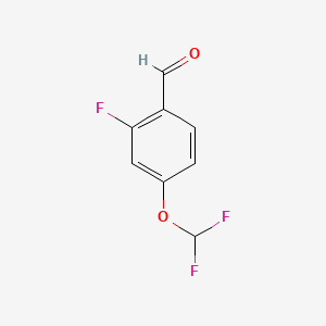 molecular formula C8H5F3O2 B578347 4-(Difluoromethoxy)-2-fluorobenzaldehyde CAS No. 1214358-05-0