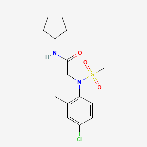 molecular formula C15H21ClN2O3S B5783486 N~2~-(4-chloro-2-methylphenyl)-N~1~-cyclopentyl-N~2~-(methylsulfonyl)glycinamide 