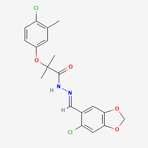 molecular formula C19H18Cl2N2O4 B5783492 N'-[(6-chloro-1,3-benzodioxol-5-yl)methylene]-2-(4-chloro-3-methylphenoxy)-2-methylpropanohydrazide 