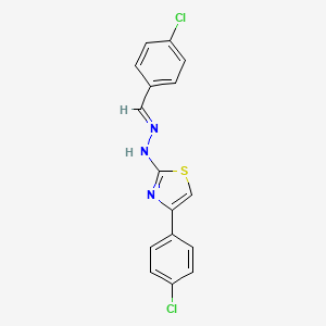 molecular formula C16H11Cl2N3S B5783493 4-chlorobenzaldehyde [4-(4-chlorophenyl)-1,3-thiazol-2-yl]hydrazone 