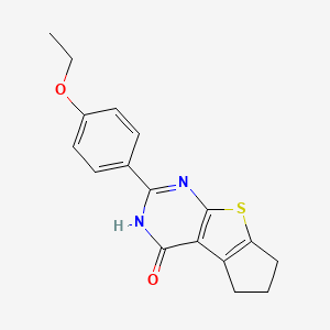 molecular formula C17H16N2O2S B5783522 2-(4-ethoxyphenyl)-3,5,6,7-tetrahydro-4H-cyclopenta[4,5]thieno[2,3-d]pyrimidin-4-one 