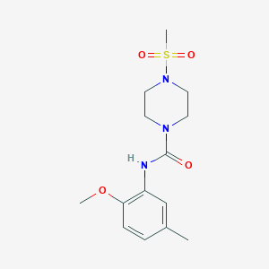 molecular formula C14H21N3O4S B5783523 N-(2-methoxy-5-methylphenyl)-4-(methylsulfonyl)-1-piperazinecarboxamide 