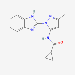 molecular formula C15H15N5O B5783527 N-[1-(1H-benzimidazol-2-yl)-3-methyl-1H-pyrazol-5-yl]cyclopropanecarboxamide 
