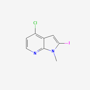 molecular formula C8H6ClIN2 B578359 4-氯-2-碘-1-甲基-1H-吡咯并[2,3-b]吡啶 CAS No. 1312581-09-1