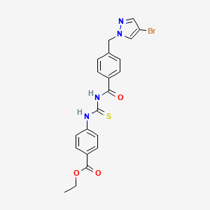 molecular formula C21H19BrN4O3S B5783605 ethyl 4-{[({4-[(4-bromo-1H-pyrazol-1-yl)methyl]benzoyl}amino)carbonothioyl]amino}benzoate 