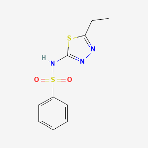 molecular formula C10H11N3O2S2 B5783613 N-(5-ethyl-1,3,4-thiadiazol-2-yl)benzenesulfonamide 