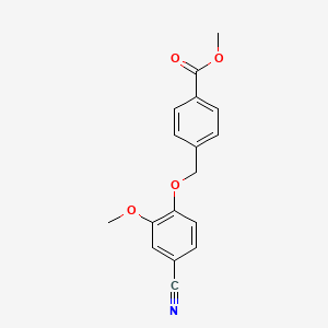 molecular formula C17H15NO4 B5783617 methyl 4-[(4-cyano-2-methoxyphenoxy)methyl]benzoate 