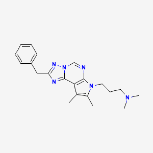 molecular formula C21H26N6 B5783624 3-(2-benzyl-8,9-dimethyl-7H-pyrrolo[3,2-e][1,2,4]triazolo[1,5-c]pyrimidin-7-yl)-N,N-dimethyl-1-propanamine 