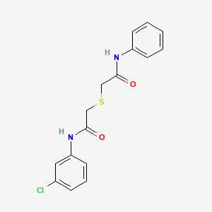 molecular formula C16H15ClN2O2S B5783657 2-[(2-anilino-2-oxoethyl)thio]-N-(3-chlorophenyl)acetamide 