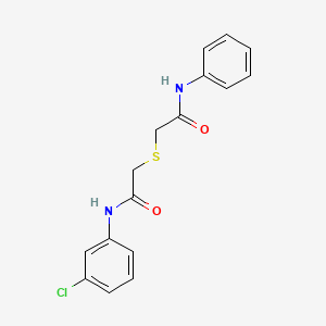 molecular formula C16H15ClN2O2S B5783657 2-[2-(3-chloroanilino)-2-oxoethyl]sulfanyl-N-phenylacetamide 