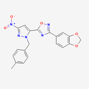 molecular formula C20H15N5O5 B5783675 3-(1,3-benzodioxol-5-yl)-5-[1-(4-methylbenzyl)-3-nitro-1H-pyrazol-5-yl]-1,2,4-oxadiazole 