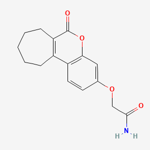 molecular formula C16H17NO4 B5783702 2-[(6-oxo-6,7,8,9,10,11-hexahydrocyclohepta[c]chromen-3-yl)oxy]acetamide 