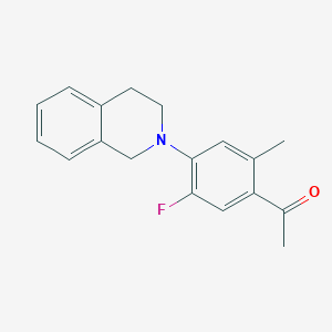 molecular formula C18H18FNO B5783718 1-[4-(3,4-dihydro-2(1H)-isoquinolinyl)-5-fluoro-2-methylphenyl]ethanone 