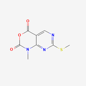 molecular formula C8H7N3O3S B578374 1-Methyl-7-(methylthio)-1H-pyrimido-[4,5-d][1,3]oxazine-2,4-dione CAS No. 1253789-15-9