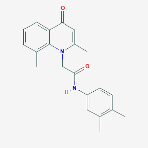 molecular formula C21H22N2O2 B5783796 2-(2,8-dimethyl-4-oxo-1(4H)-quinolinyl)-N-(3,4-dimethylphenyl)acetamide 