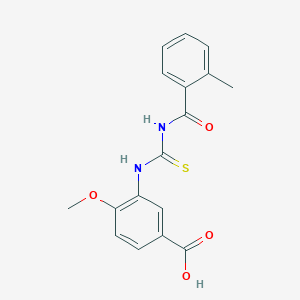molecular formula C17H16N2O4S B5783811 4-methoxy-3-({[(2-methylbenzoyl)amino]carbonothioyl}amino)benzoic acid 
