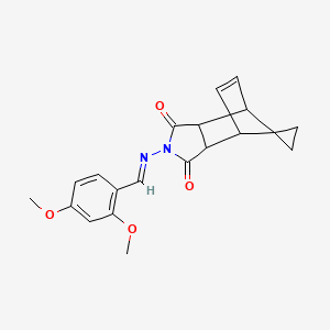 2-{[(1E)-(2,4-DIMETHOXYPHENYL)METHYLENE]AMINO}-3A,4,7,7A-TETRAHYDRO-1H-SPIRO[2-AZA-4,7-METHANOISOINDOLE-8,1'-CYCLOPROPANE]-1,3(2H)-DIONE