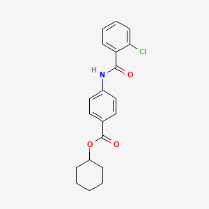 molecular formula C20H20ClNO3 B5783839 cyclohexyl 4-[(2-chlorobenzoyl)amino]benzoate 