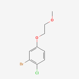 molecular formula C9H10BrClO2 B578384 2-Bromo-1-chloro-4-(2-methoxyethoxy)benzene CAS No. 1345472-16-3