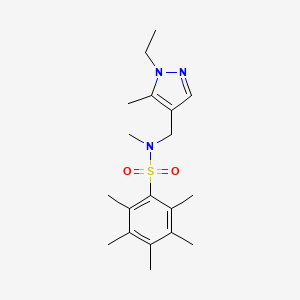molecular formula C19H29N3O2S B5783853 N-[(1-ethyl-5-methyl-1H-pyrazol-4-yl)methyl]-N,2,3,4,5,6-hexamethylbenzenesulfonamide 