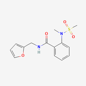 molecular formula C14H16N2O4S B5783861 N-(2-furylmethyl)-2-[methyl(methylsulfonyl)amino]benzamide 