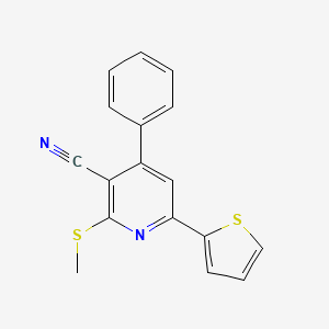 molecular formula C17H12N2S2 B5783902 2-(methylthio)-4-phenyl-6-(2-thienyl)nicotinonitrile 