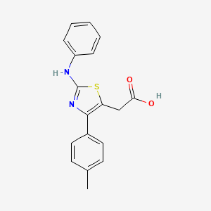 molecular formula C18H16N2O2S B5783916 [2-anilino-4-(4-methylphenyl)-1,3-thiazol-5-yl]acetic acid 