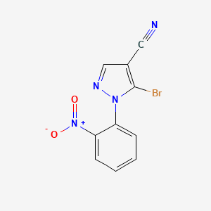 molecular formula C10H5BrN4O2 B578395 5-Bromo-1-(2-nitrophenyl)-1H-pyrazole-4-carbonitrile CAS No. 1269293-04-0