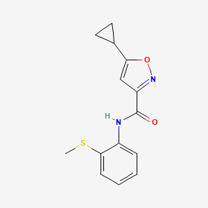 molecular formula C14H14N2O2S B5783975 5-cyclopropyl-N-[2-(methylthio)phenyl]-3-isoxazolecarboxamide 