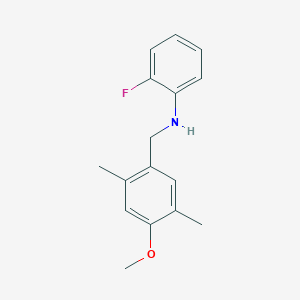 molecular formula C16H18FNO B5784006 (2-fluorophenyl)(4-methoxy-2,5-dimethylbenzyl)amine 