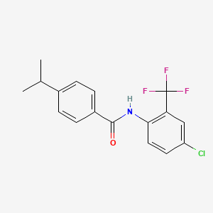 molecular formula C17H15ClF3NO B5784021 N-[4-chloro-2-(trifluoromethyl)phenyl]-4-isopropylbenzamide 
