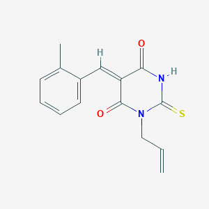 molecular formula C15H14N2O2S B5784119 1-allyl-5-(2-methylbenzylidene)-2-thioxodihydro-4,6(1H,5H)-pyrimidinedione 