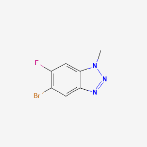 molecular formula C7H5BrFN3 B578414 5-Bromo-6-fluoro-1-methyl-1,2,3-benzotriazole CAS No. 1330750-48-5