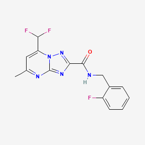 molecular formula C15H12F3N5O B5784163 7-(difluoromethyl)-N-(2-fluorobenzyl)-5-methyl[1,2,4]triazolo[1,5-a]pyrimidine-2-carboxamide 