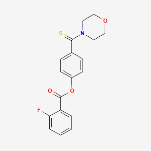 molecular formula C18H16FNO3S B5784198 4-(4-morpholinylcarbonothioyl)phenyl 2-fluorobenzoate 