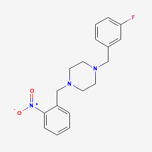 1-(3-fluorobenzyl)-4-(2-nitrobenzyl)piperazine
