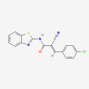 molecular formula C17H10ClN3OS B5784223 N-1,3-benzothiazol-2-yl-3-(4-chlorophenyl)-2-cyanoacrylamide 